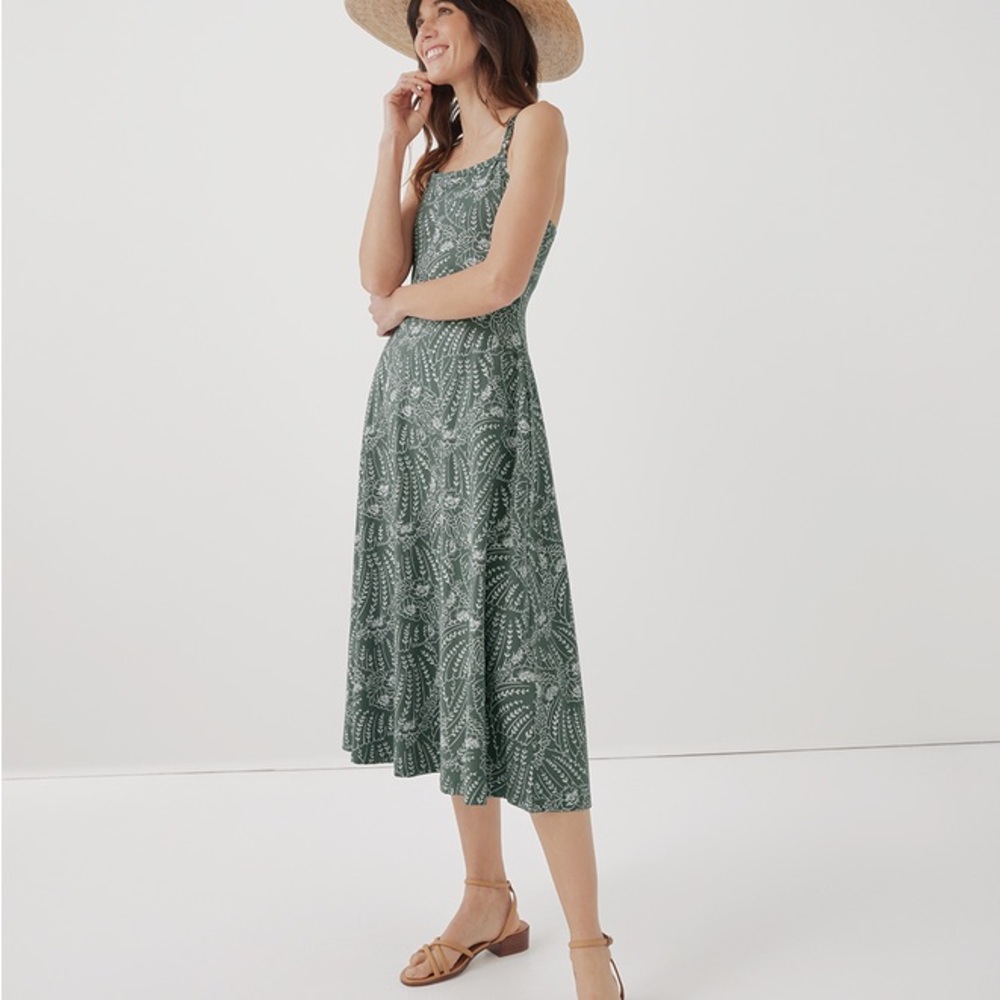 Pact Women's Vintage Garden Fit & Flare Midi Dress XS